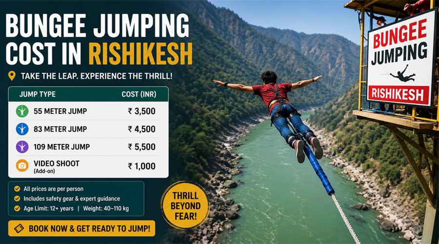Bungee Jumping Cost in Rishikesh