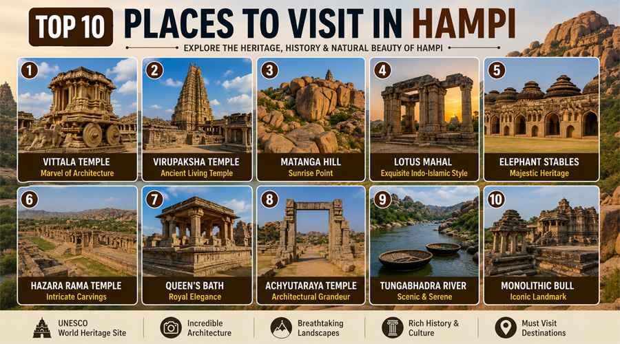 Top 10 Places to Visit in Hampi