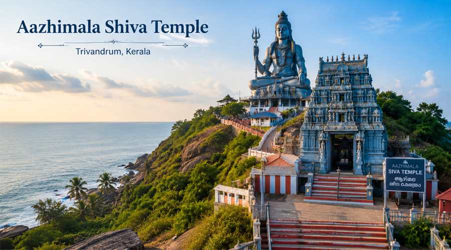 Giant Shiva Statue at Aazhimala Shiva Temple
